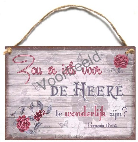 Zou er iets voor de HEERE te wonderlijk