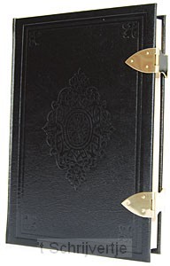 Gezinsbijbel G22k leer 18,5x28 koper slo