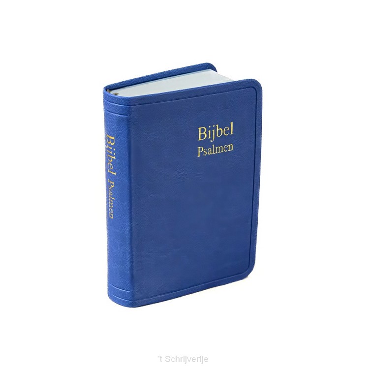 Bijbel +Psalmen blauw kunstleer