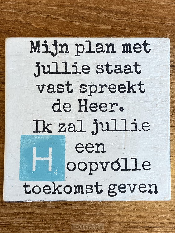 Mijn plan met jullie staat vast