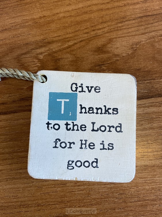 Give thanks to the Lord for He is good