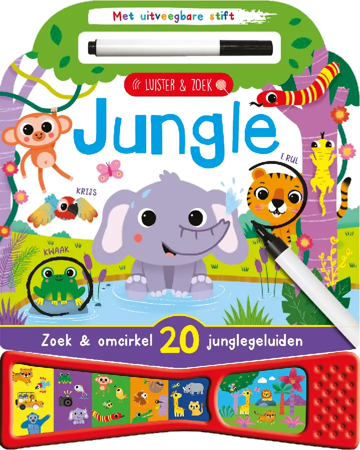 Luister & zoek Jungle geluidenboek+stift