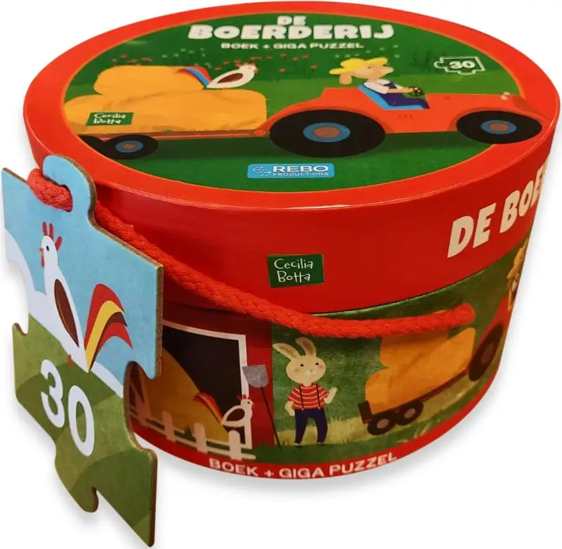 Boek + Gigapuzzel Boerderij