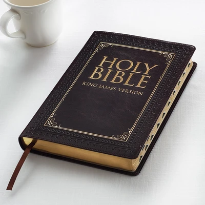 Large Print Thinline Bible - Brown
