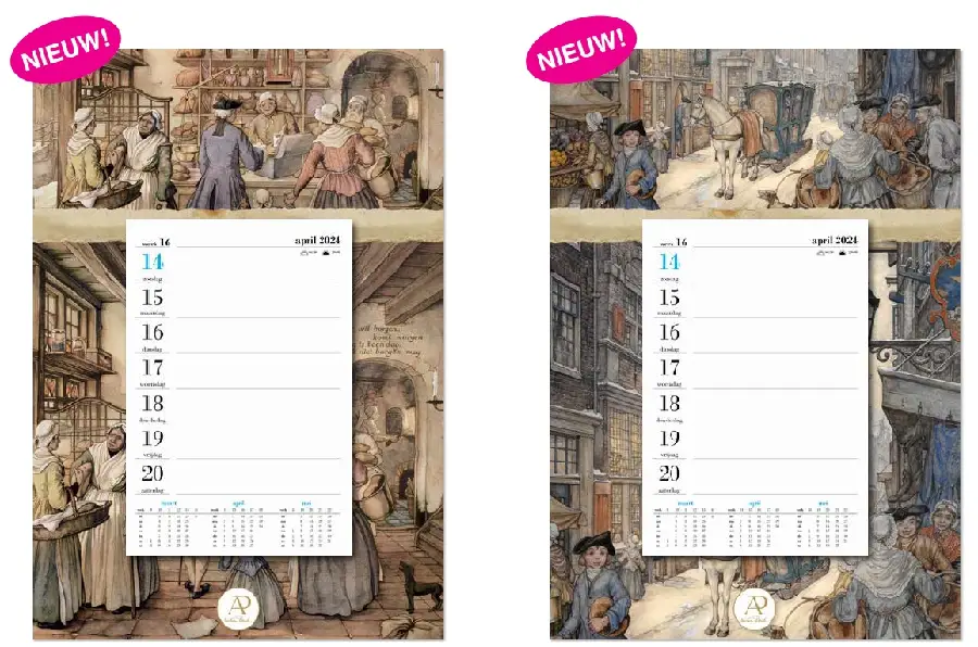 Weeknotitie op schild Anton Pieck