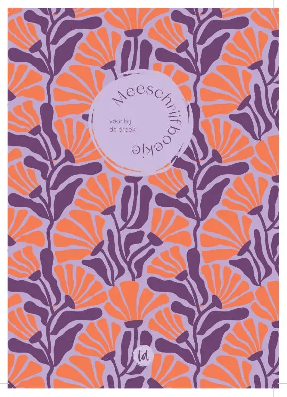 Meeschrijfboekje bij de preek - paars