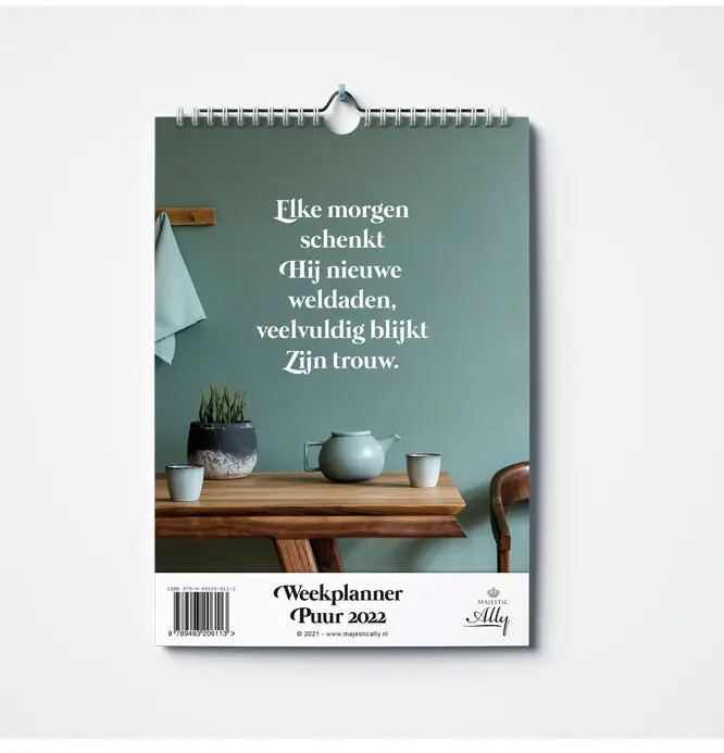 Weekplanner Puur met bijbeltekst