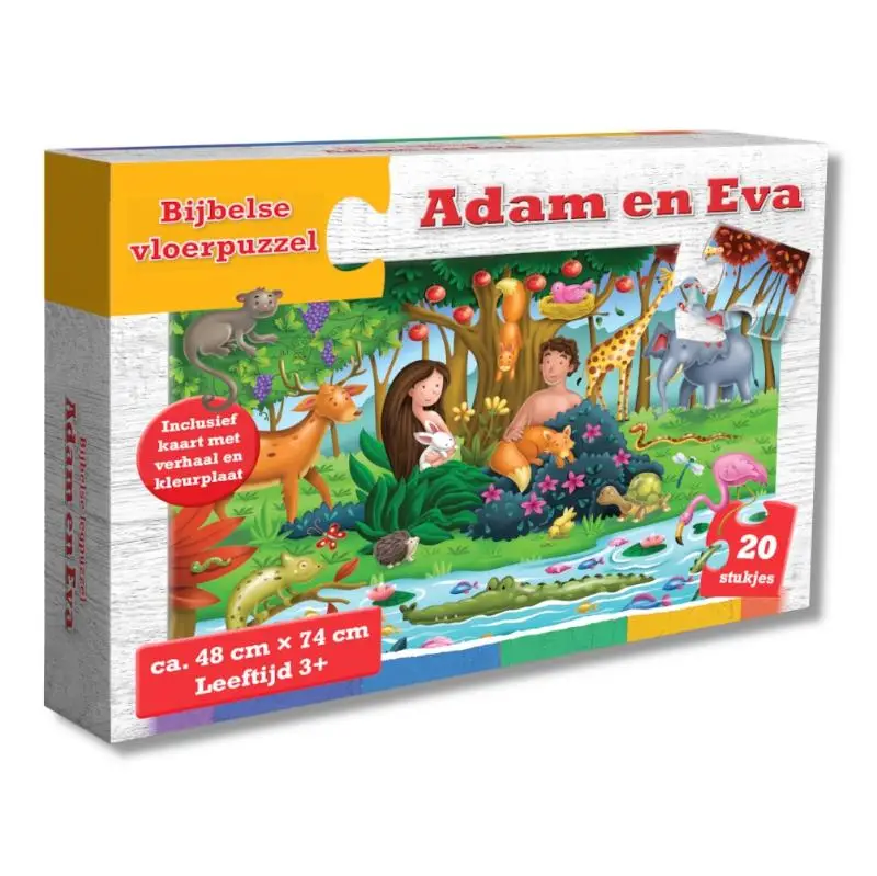 Vloerpuzzel Adam en Eva 48x74cm