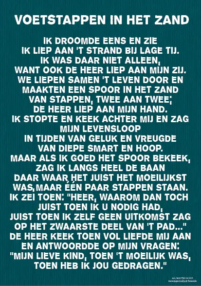 Viltbord voetstappen in het zand