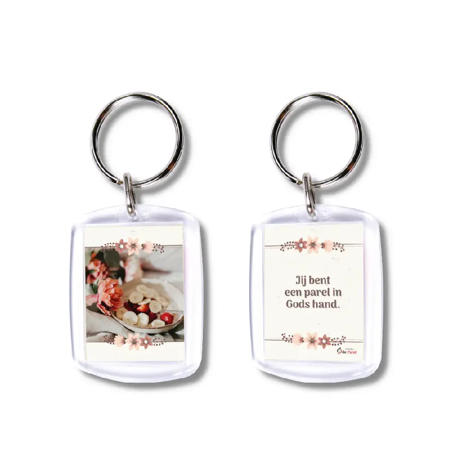 Sleutelhanger jij bent een parel in Gods