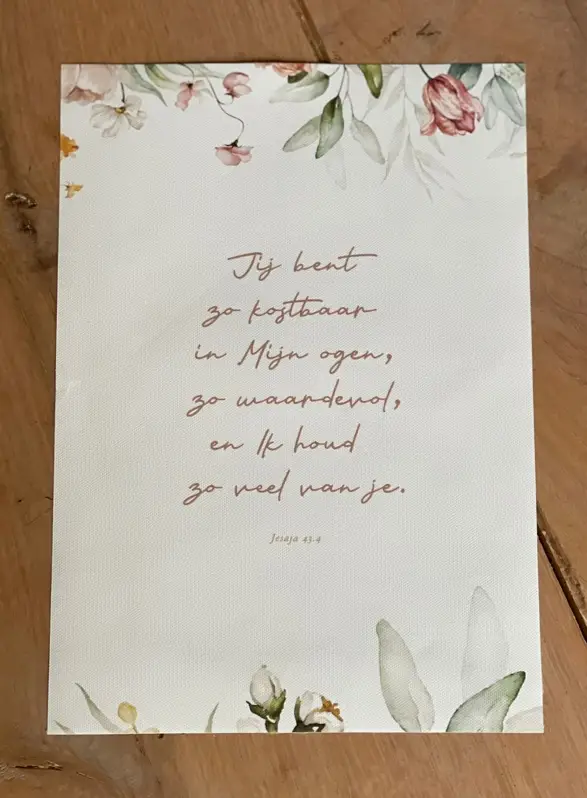 Canvas Jij bent zo kostbaar (A4)