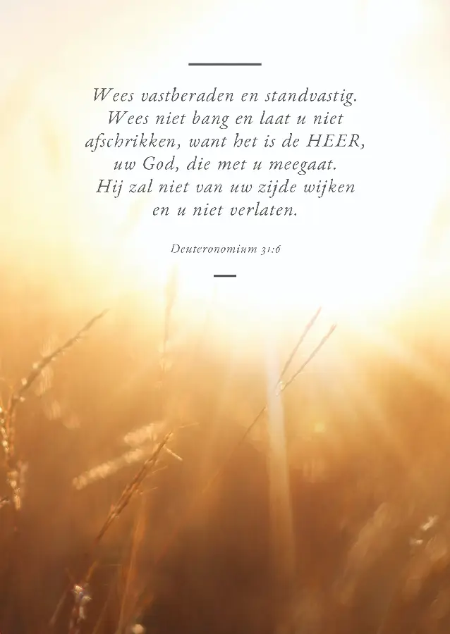 Wees vastberaden en standvastig