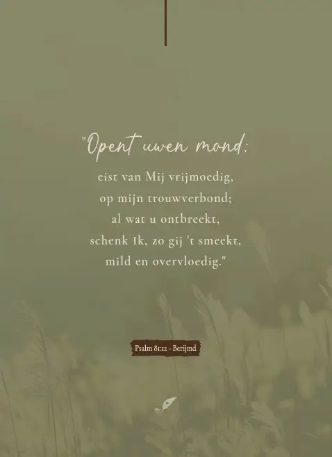 Opent uwen mond