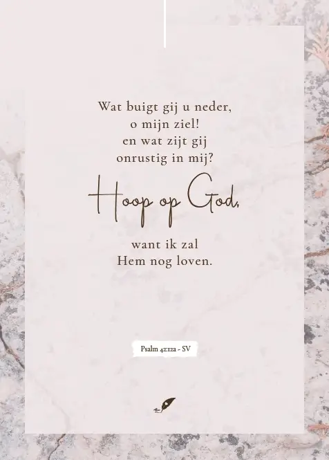 Wat buigt gij u neder, o mijn ziel