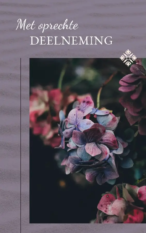 Map Rouw Wenskaart 4 dubbele kaart met e