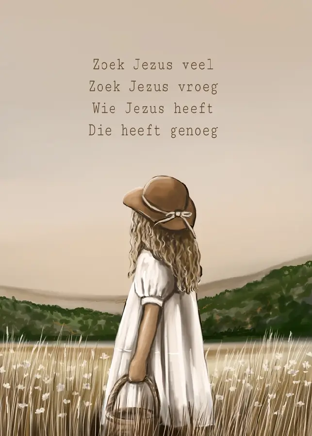 Poster A5 Zoek Jezus veel (meisje)