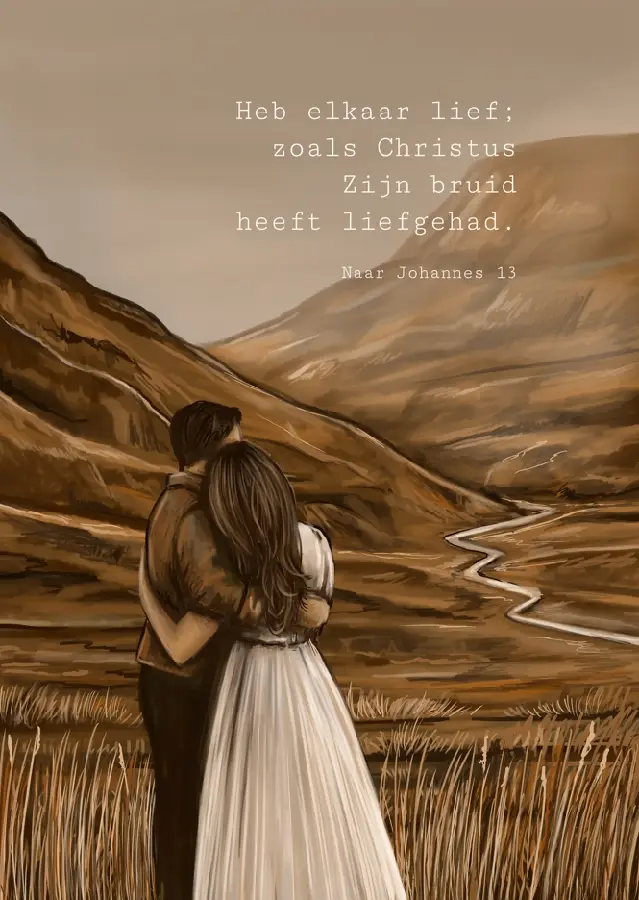 Canvas op hout Heb elkaar lief;