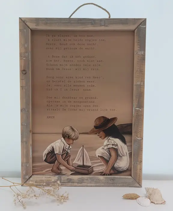 Schilderij A4 Ik ga slapen