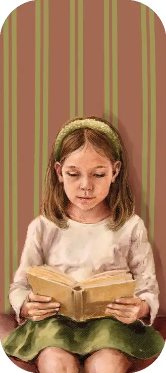 Boekenlegger lezend meisje