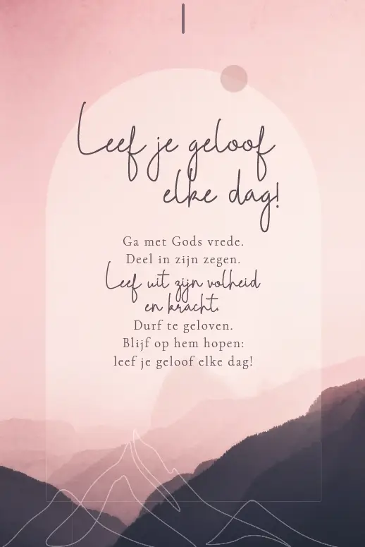 Enkele Kaart Leef je geloof