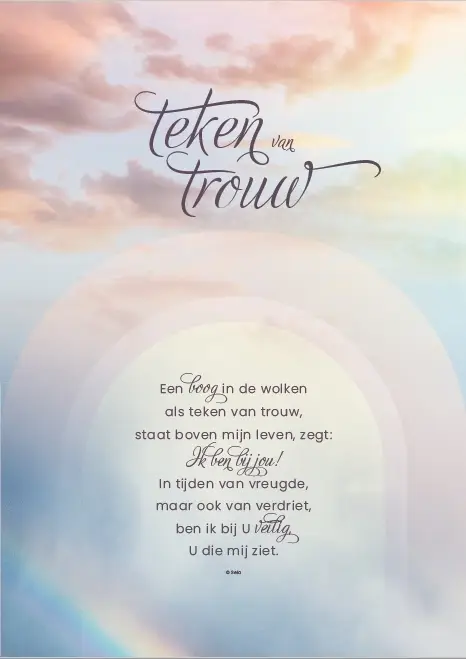 Poster A4 Een boog in de wolken