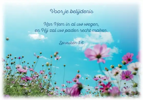 Prentbriefkaart Voor je Belijdenis