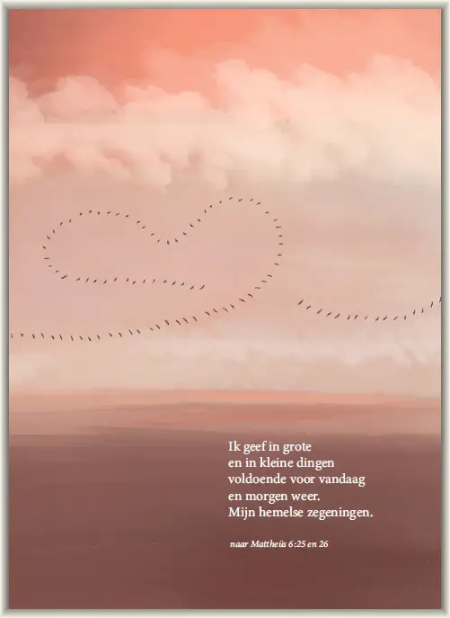 Ik geef in grote en in kleine dingen