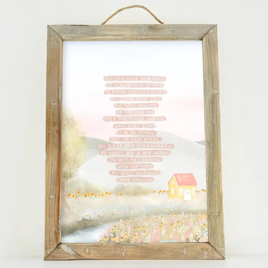 Schilderij A4 Kijk eens naar de bloemen