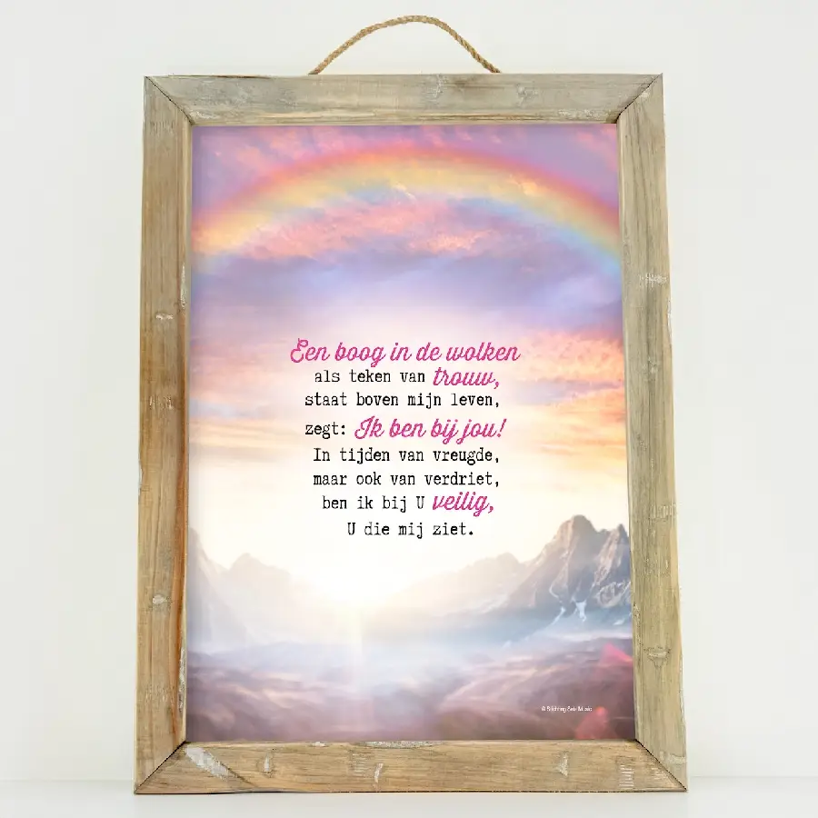 Schilderij A4 Een boog in de wolken