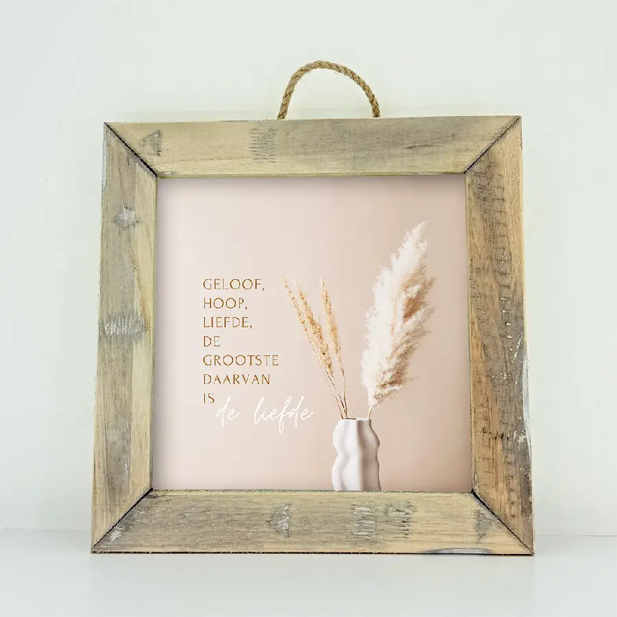 Schilderij Square Geloof, Hoop en Liefde