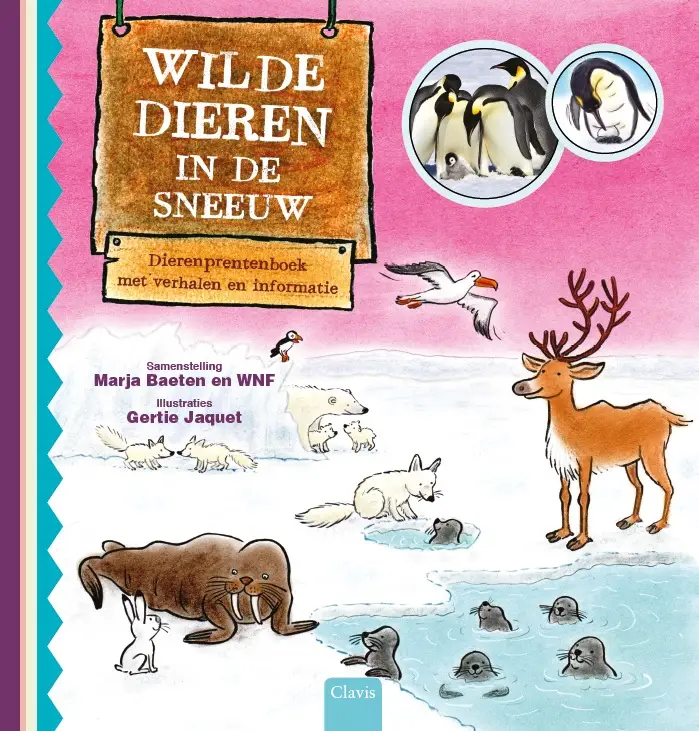 Wilde dieren in de sneeuw