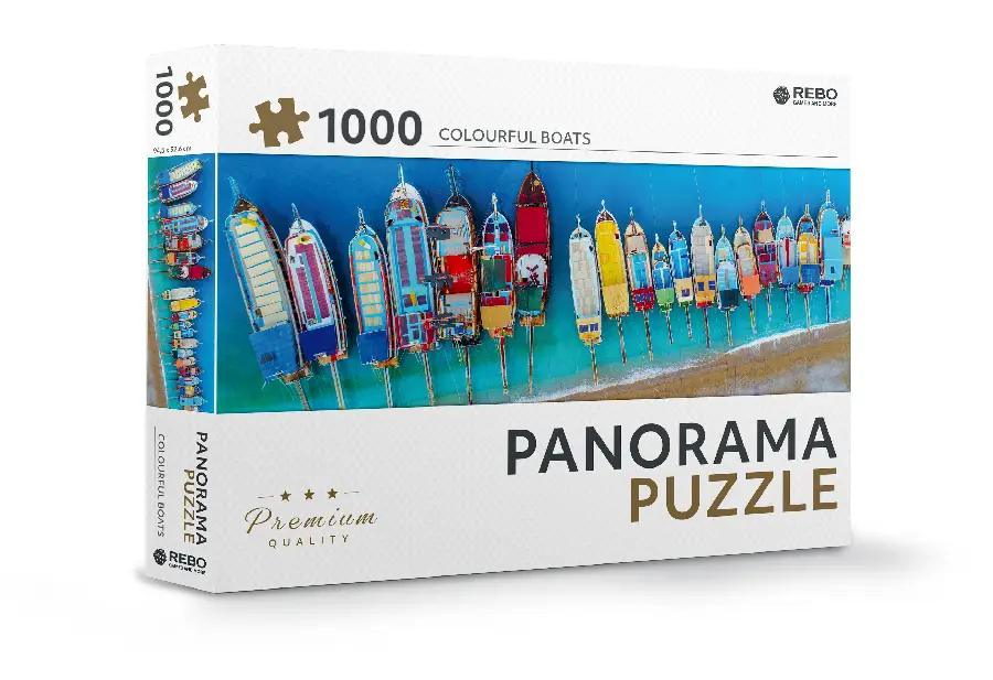 Rebo legpuzzel panorama 1000 stukjes - Colourful boats