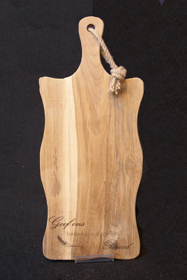 Broodpank Teak Geef ons heden 49x20x1,5c