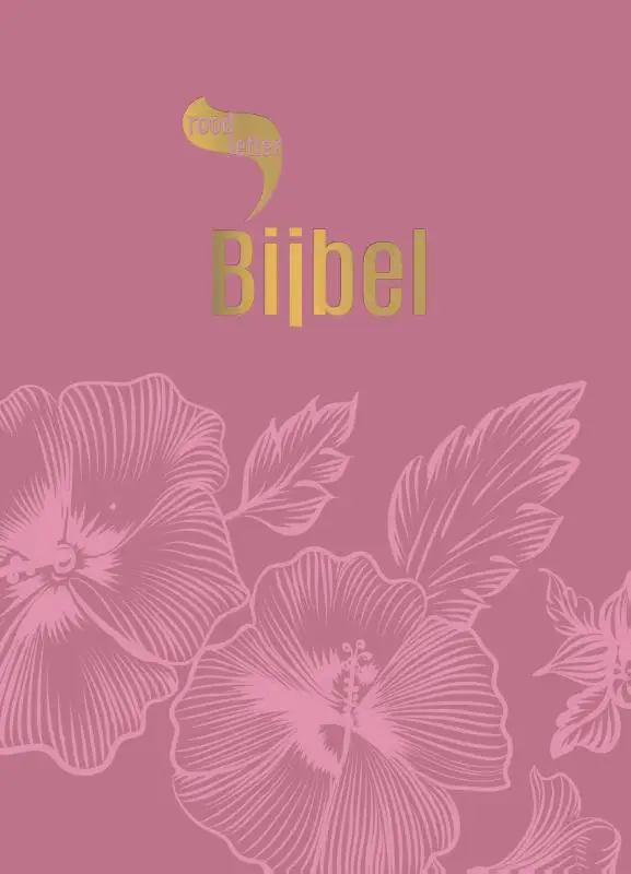 Roodletterbijbel design bloemen