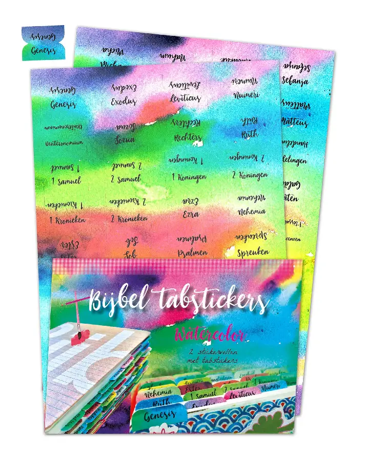 Bijbel tabstickers Watercolor